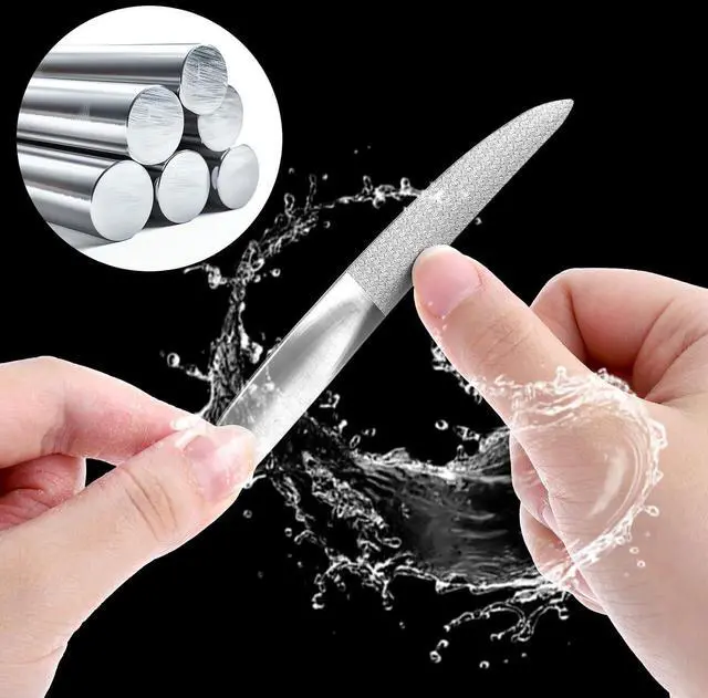 Alt view image 5 of 7 - Curved Nail File 4.9 in Metal Double-Sided Toenail File for Thick Toenails | Stainless Steel Finger Nail Buffer for Smooth, Shiny, Salon-Worthy Nails for Women and Men