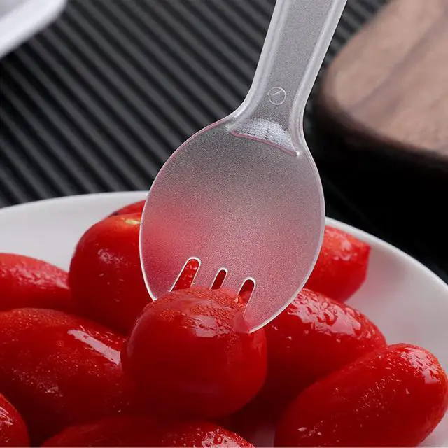 Alt view image 6 of 7 - 100PCS Disposable Sporks, Individually Wrappe Eco-Friendly Durable Plastic Spork, 2 in 1 Forks and Spoons Great for Lunch, Picnics or Restaurant and Party Supply (Pink)