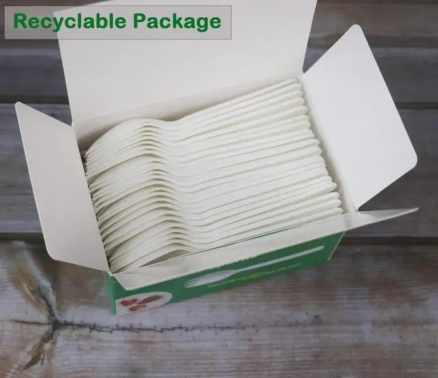 Alt view image 2 of 5 - GreenWorks Compostable CPLA Sporks,100 Count 5.5" Disposable Cutlery Spork (Spoon Fork)