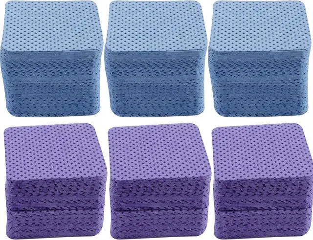 Alt view image 3 of 6 - 600 Pcs Lint Free Nail Wipes, Non-Woven Fabric Dry Nail Prep Pads, Nail Polish Remover Wipes Lash Extensions Glue Nail Cleaning Pads for Salon Supplies (Mixed Blue&Purple)