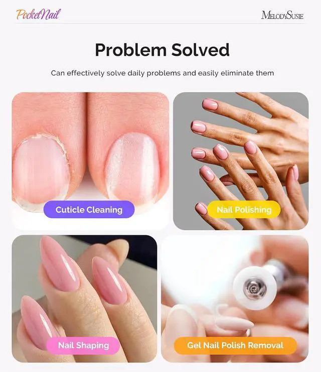 Alt view image 6 of 6 - MelodySusie Pen-Shaped Nail Drill PocketNail PC100G for Nail Beginners | 20,000 RPM, Ultra Slim, Gel Removal & Nail Care, for Home & Travel Use