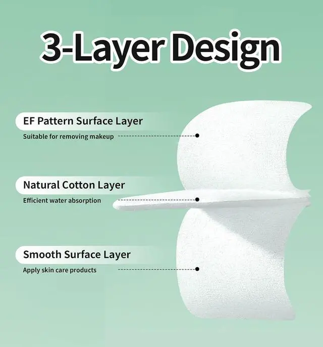 Alt view image 6 of 7 - Square Cotton Pads,180Ct, Ultra Soft & Lint-Free & Textured, Facial Eye Makeup Remover Pads, Face Pads Cleansing Cotton Squares, Natural Premium Cotton Rounds Cosmetic Cotton Pads for Daily Skin Care