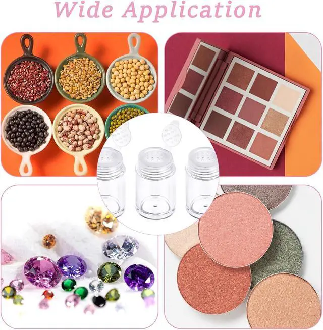 Alt view image 4 of 7 - 6 Pcs Clear Plastic Loose Powder Bottle Glitter Powder Bottle Baby Powder Container with 12 Holes Sifter and Lids Loose Powder Containers 10 ml Travel Powder Container