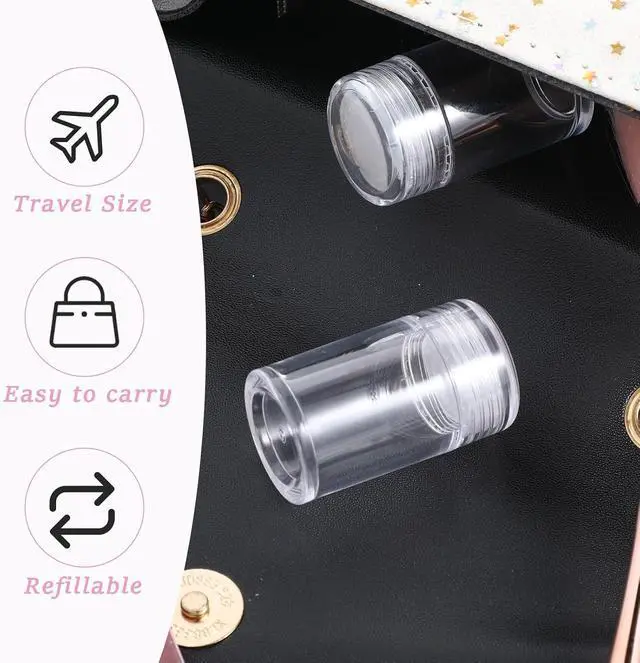 Alt view image 3 of 7 - 6 Pcs Clear Plastic Loose Powder Bottle Glitter Powder Bottle Baby Powder Container with 12 Holes Sifter and Lids Loose Powder Containers 10 ml Travel Powder Container