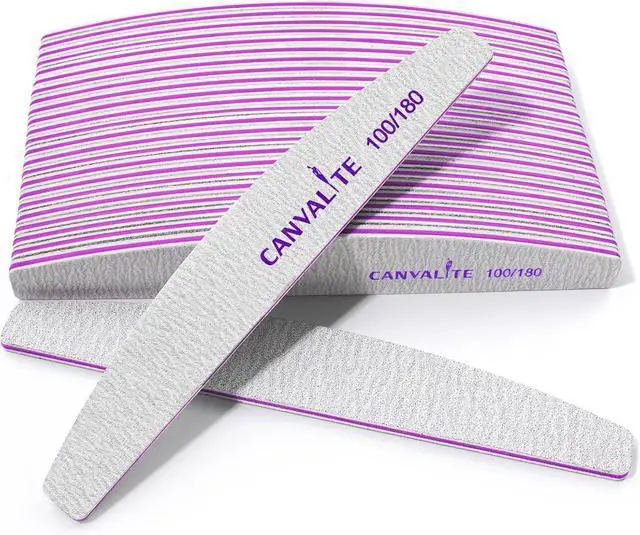 Main image of Canvalite 25 PCS Nail File Professional Nail Files Reusable Double Sided Emery Board(100/180 Grit) Nail Styling Tools for Home and Salon Use