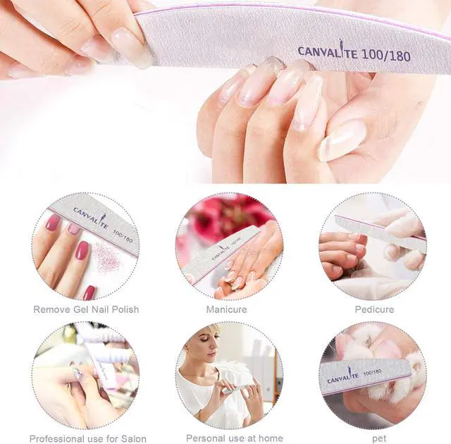 Alt view image 5 of 7 - Canvalite 25 PCS Nail File Professional Nail Files Reusable Double Sided Emery Board(100/180 Grit) Nail Styling Tools for Home and Salon Use