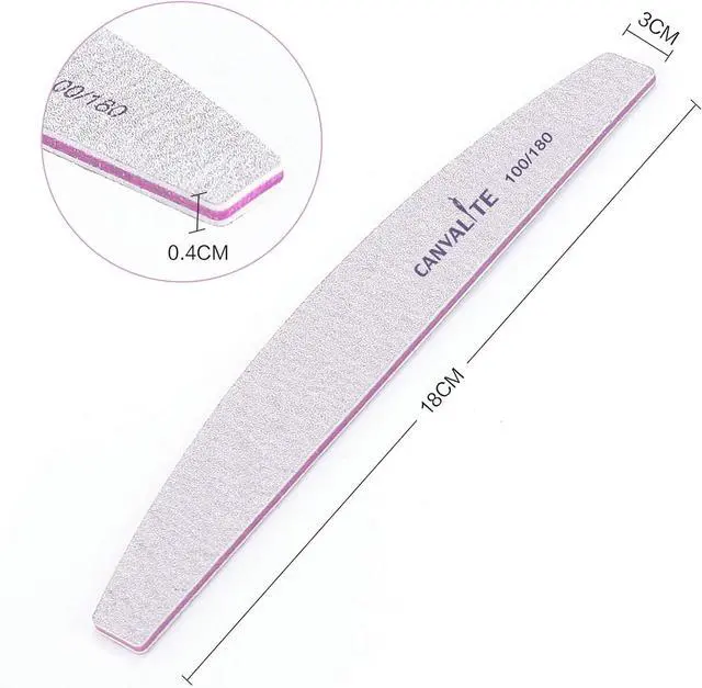 Alt view image 2 of 7 - Canvalite 25 PCS Nail File Professional Nail Files Reusable Double Sided Emery Board(100/180 Grit) Nail Styling Tools for Home and Salon Use