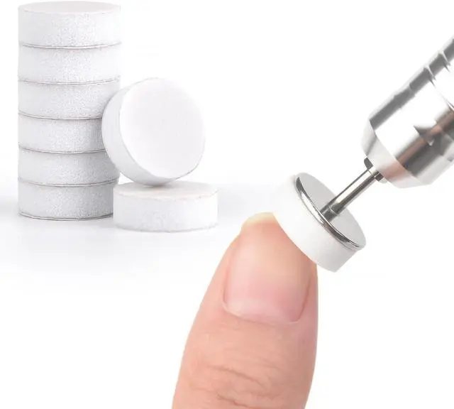 Main image of KADS 100Pcs Nail Nail Buffing Self-Adhesive Replaceable Sandpaper Polishing Files Sanding Pads with Stainless Steel Disc Drill Bit