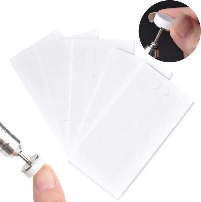 Alt view image 7 of 7 - KADS 100Pcs Nail Nail Buffing Self-Adhesive Replaceable Sandpaper Polishing Files Sanding Pads with Stainless Steel Disc Drill Bit
