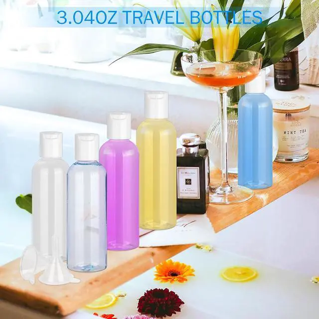 Alt view image 6 of 7 - 6 Pack Travel Bottles for Toiletries, 3.4 oz Travel Bottles TSA Approved Leakproof Plastic Empty Bottles, Toiletry Containers with Labels for Shampoo Conditioner Lotion Travel Essentials Accessories