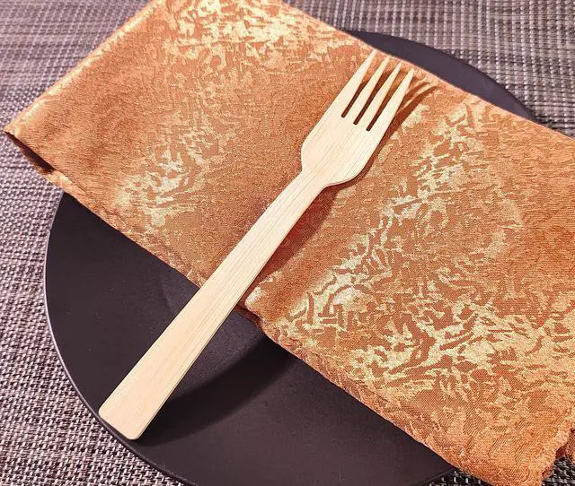 Alt view image 2 of 4 - GreenWorks 50 Count Bamboo Forks, 6.7 Inch large Size Compostable Biodegradable Fork