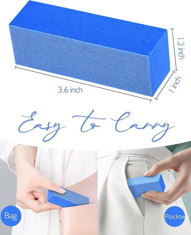 Alt view image 5 of 7 - Maryton Nail Buffer Blocks, Fine 180/240 Grit for Natural Nails, 5 PCS | 3 Way, Professional Buffing File Block, Salon Grade, Buff Nail Prior to Application of Gel Polish, Acrylic, Blue
