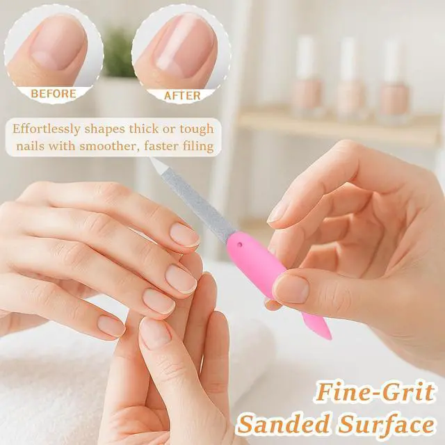 Alt view image 3 of 7 - 4PCS Folding Metal Nail Files Stainless Steel Double-Sided Cuticle & Nail Care Tools for Men and Women (2 Pink + 2 Black)