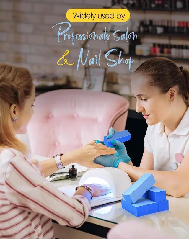 Alt view image 7 of 7 - Maryton Nail Buffer Blocks, Fine 180/240 Grit for Natural Nails, 5 PCS | 3 Way, Professional Buffing File Block, Salon Grade, Buff Nail Prior to Application of Gel Polish, Acrylic, Blue