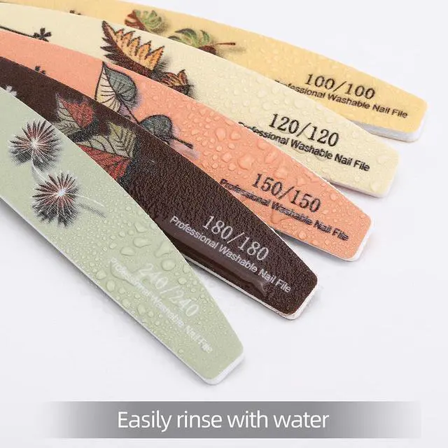 Alt view image 4 of 7 - 25 Pieces Nail Files and Buffers Mixed Grit, 100/120/150/180/240 Grits Reusable Emery Boards for Acrylic Files and Natural Nails