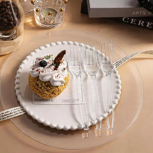 Alt view image 6 of 7 - 120 Count Heavy Duty Clear Plastic Forks, Solid Disposable Forks | Premium Quality, BPA-Free, Heat Resistant, Durable Disposable Forks for Daily Use and Party