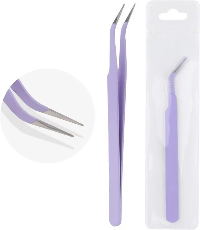 Main image of WENDY LASHES Tweezers for Eyelash Extensions, Lash Applicator Tool Purple | Precision Tip, Stainless Steel, Anti-slip Grip, Professional Grade
