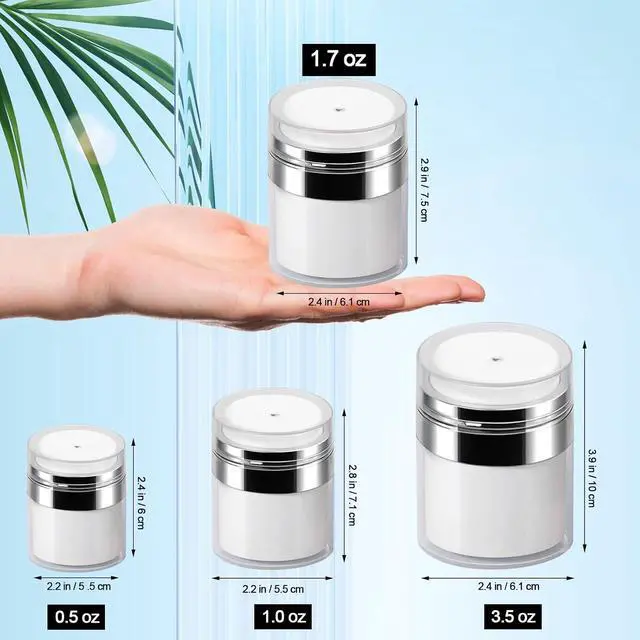 Alt view image 4 of 7 - Airless Pump Jar Cosmetic Containers Lotion Bottles for Skincare, 1.0 Oz | Pump Press & Light-Proof Cosmetic Protection, Portable For Multiple, Durable & Leak-Proof Design, Reusable & Refillable