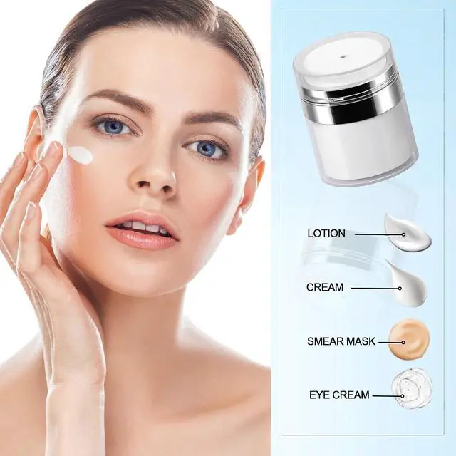 Alt view image 5 of 7 - Airless Pump Jar Cosmetic Containers Lotion Bottles for Skincare, 1.0 Oz | Pump Press & Light-Proof Cosmetic Protection, Portable For Multiple, Durable & Leak-Proof Design, Reusable & Refillable
