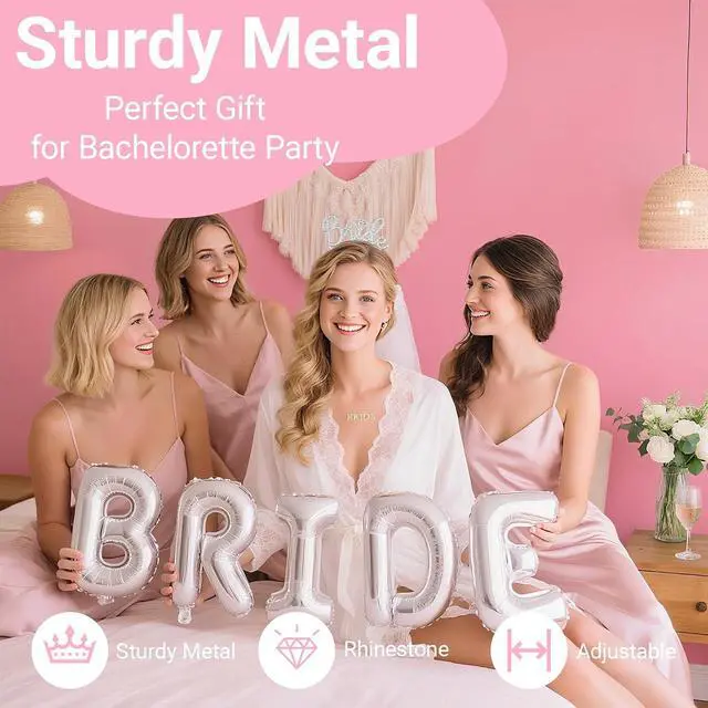 Alt view image 3 of 6 - 3Pcs Bride to Be Headband with Sash and Veil for Bachelorette Party | Bride Decorations, Bridal Shower Favors, Wedding Accessories for Gift