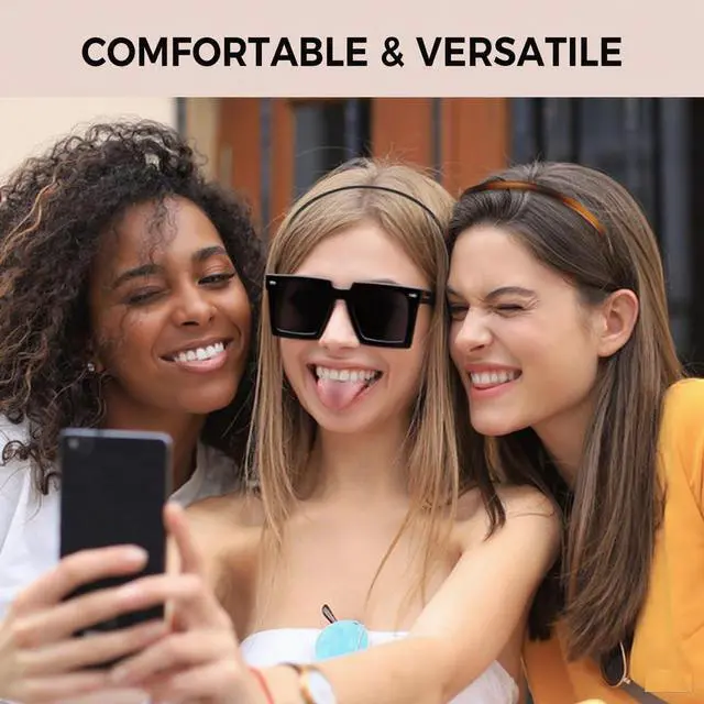 Alt view image 5 of 7 - 6 Pack Skinny Plastic Headbands Double Row Teeth Non Slip | Cute 90s style plastic hair bands, ideal for face wash yoga sport; mix color one size fits most women & mom