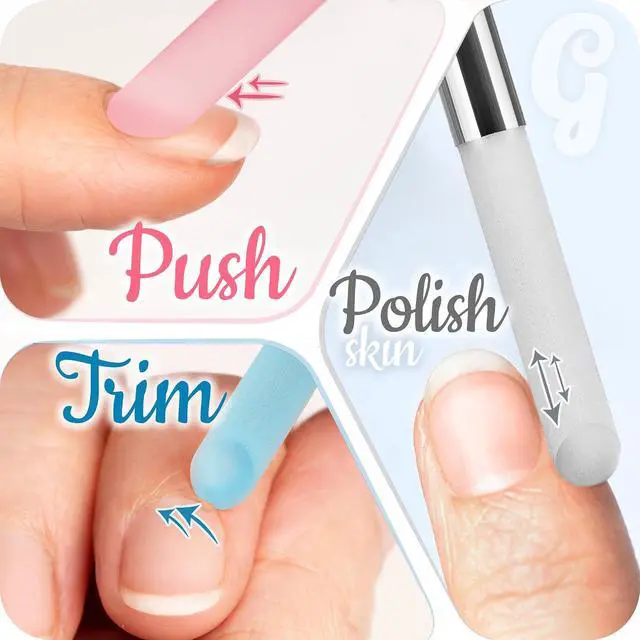 Alt view image 3 of 7 - Glass Cuticle Pusher by GLADZY - Manicure Stick, Genuine Czech Quality, Professional Precision Filing Cuticle Remover, Abrasive Surface Never Wears Out