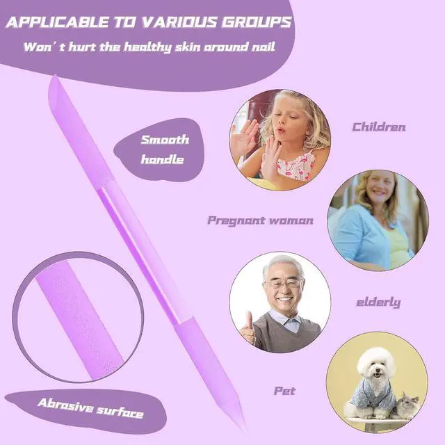 Alt view image 5 of 7 - 4Pcs Glass Cuticle Pusher, Crystal Cuticle Remover Pusher Sticks | Dual-ended, Etched Glass Material, Reusable & Rust-Proof, Precision Nail Trimming, Portable & Safe, Home Salon Use