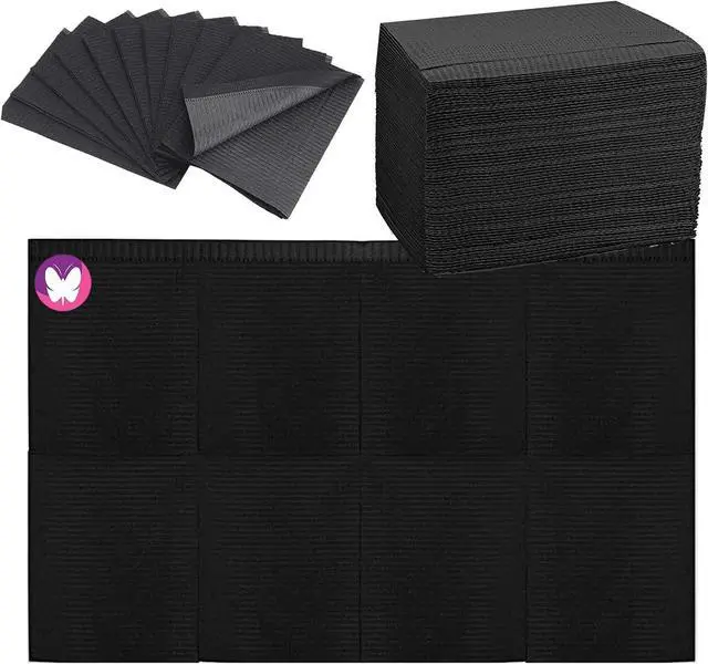 Main image of 50PCS Nail Mats, Disposable Waterproof Table Towels, Black | Foldable 3 Ply Desk Paper 13" X 18" Pads for Nail Salon, Tattoo, Decoration Kit, DIY Art Accessories