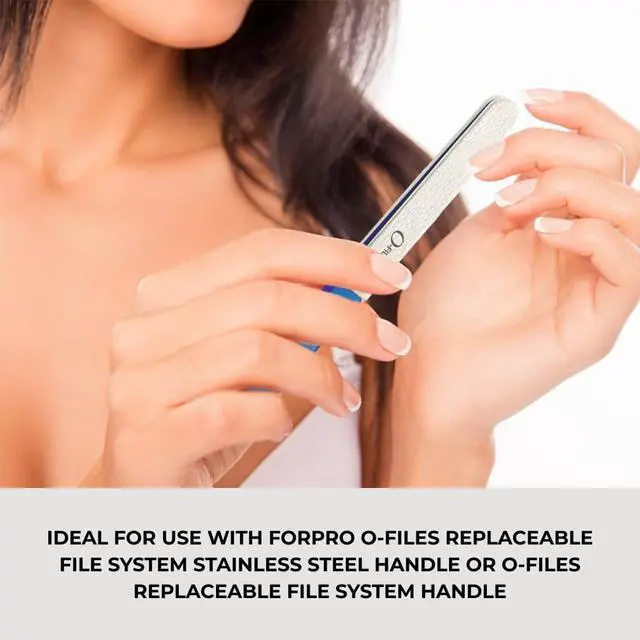 Alt view image 5 of 7 - ForPro Professional Collection O-Files Replaceable File System, White, 100 Grit, Manicure Nail File Refills, 3.9 L x .6 W, 50-Count
