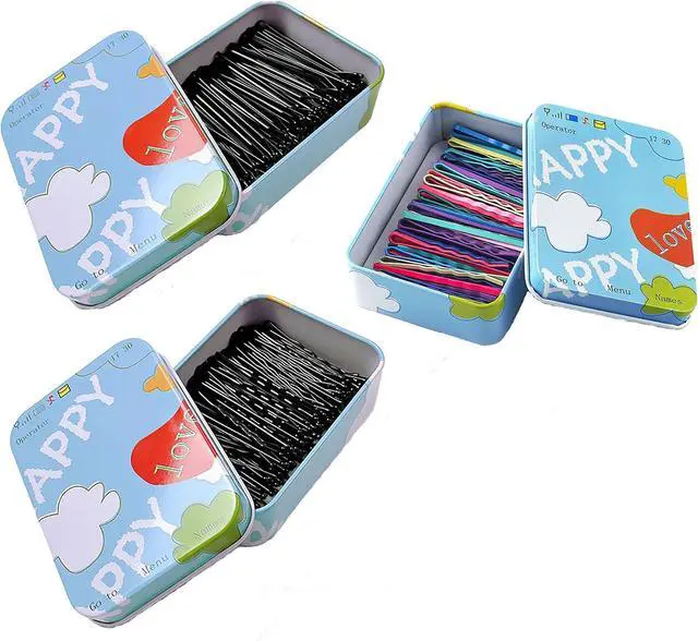 Alt view image 3 of 7 - 50 pcs Bobby Pins with Cute Tin Box Packaging Hair Clips for Girls and Women of All Hair Types for Styling Updo Hair Buns