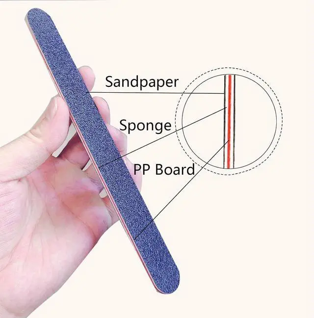 Alt view image 3 of 6 - 21 Pcs Nail File 100/180 Grit Nail Files,Black Double Sided Emery Boards