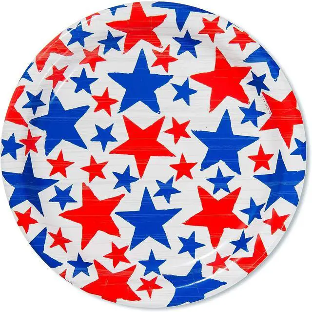 Main image of American Greetings Memorial Day Party Supplies, Paper Dessert Plates (36-Count)