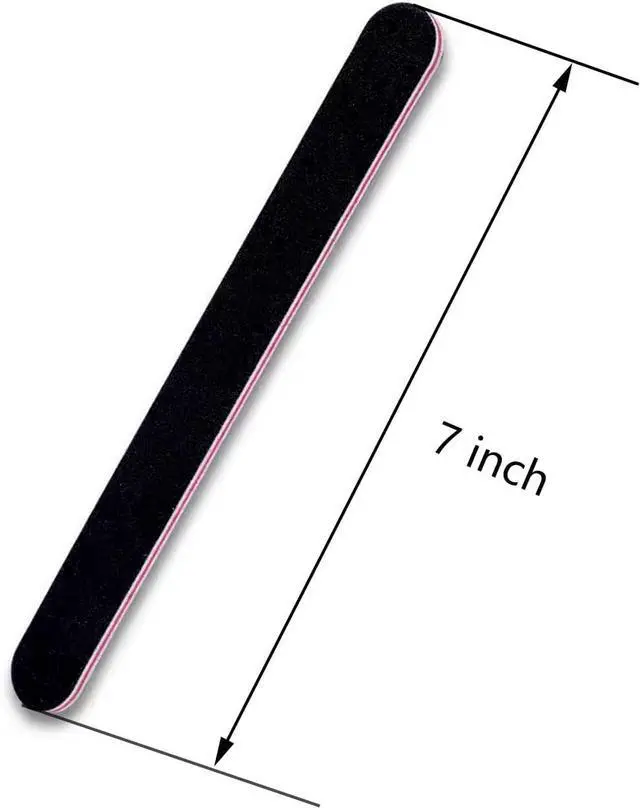 Alt view image 2 of 6 - 21 Pcs Nail File 100/180 Grit Nail Files,Black Double Sided Emery Boards