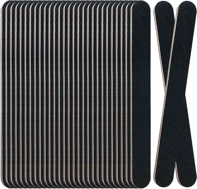 Main image of 30 Pack Professional Emery Boards - 100/180 Grit Nail File Pack for Acrylic and Natural Nails, Black