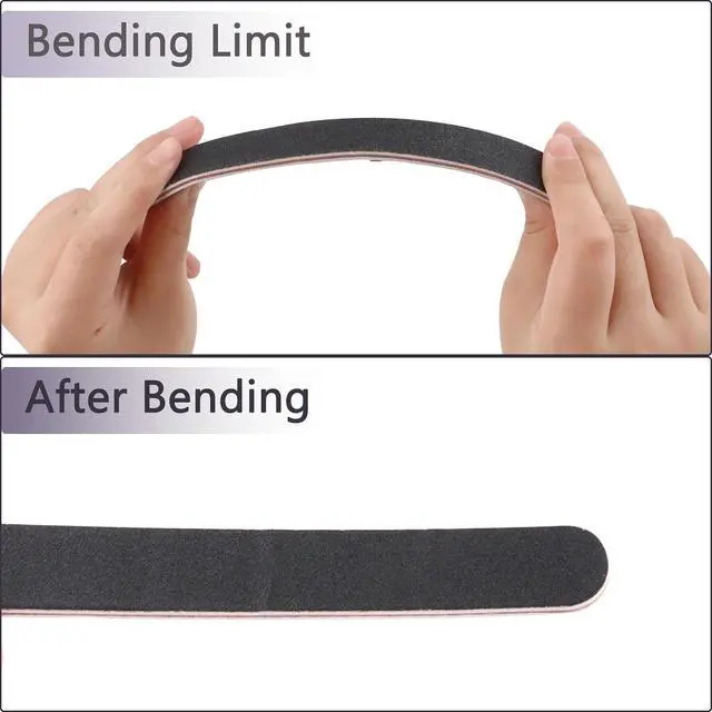 Alt view image 5 of 6 - 30 Pack Professional Emery Boards - 100/180 Grit Nail File Pack for Acrylic and Natural Nails, Black