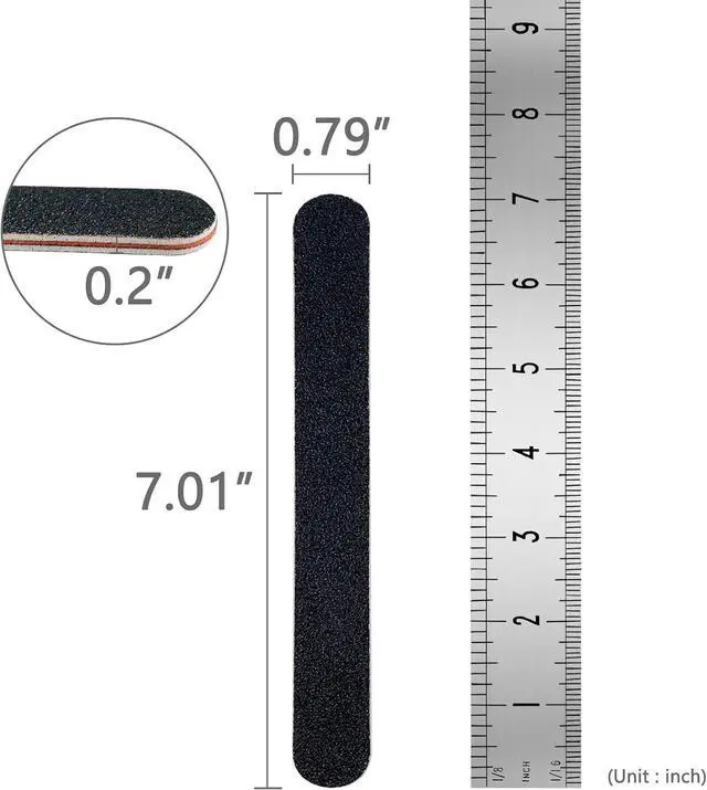 Alt view image 6 of 6 - 30 Pack Professional Emery Boards - 100/180 Grit Nail File Pack for Acrylic and Natural Nails, Black