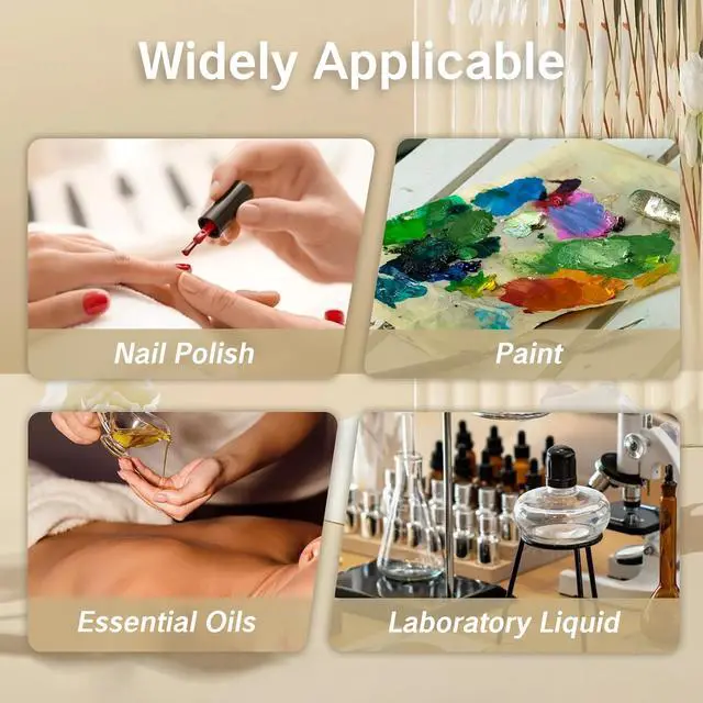 Alt view image 4 of 7 - NIIIYTYB 2Pcs Empty Nail Polish Bottles with Brush Small 5ML Glass Bottles with Cap Funnel Mixing Balls Gel Applicator Sample Bottle for Liquid Fingernail Polish Storage Containers