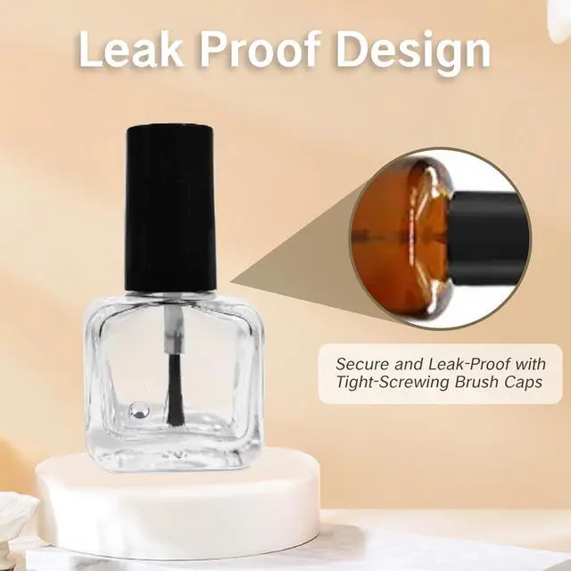 Alt view image 6 of 7 - NIIIYTYB 2Pcs Empty Nail Polish Bottles with Brush Small 5ML Glass Bottles with Cap Funnel Mixing Balls Gel Applicator Sample Bottle for Liquid Fingernail Polish Storage Containers