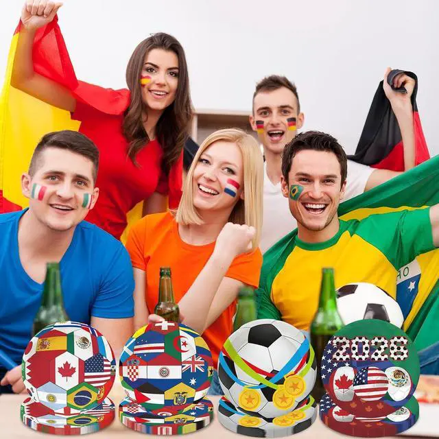 Alt view image 4 of 7 - 48 PCS 2026 World Soccer Paper Plates 7 inch, Soccer Cup Plates International World Flags Party Plates Disposable Cake Dessert Plate for Sports Game Birthday Event Party Decorations