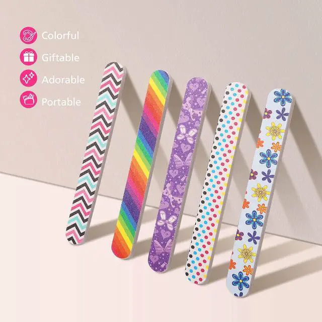Alt view image 3 of 7 - Professional Nail File, Colorful Double Sided120/180 Grit Emery Boards, Manicure Pedicure Tool and Nail Buffering Files, 10 Pack