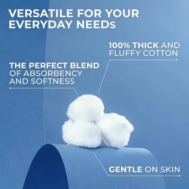 Alt view image 5 of 7 - Q-Tips Super Jumbo Cotton Balls for Beauty, First Aid and Baby Care, 100% Thick Cotton, 100 Count (Pack of 2)