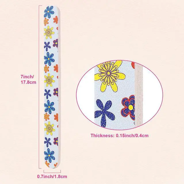 Alt view image 6 of 7 - Professional Nail File, Colorful Double Sided120/180 Grit Emery Boards, Manicure Pedicure Tool and Nail Buffering Files, 10 Pack