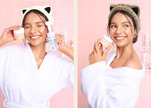 Alt view image 6 of 7 - Huachi Cat Ears Headband, Cute Cat Spa Headbands for Washing Face Skincare | 2 Packs Soft Coral Fleece Makeup Hairband, Animal Womens Head Bands Girls Trendy Stuff Gifts, Facial Wash Hair Accessories