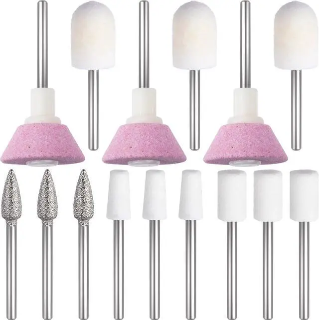Main image of ANCIRS 15pcs 3/32 Inch Nail File Replacement Head Refills Set, 5 Styles | Metal, for Most Electric Nail Files, for Cleaning, Daily Maintenance, Exfoliating Cuticles, Polishing, and Creating Manicures