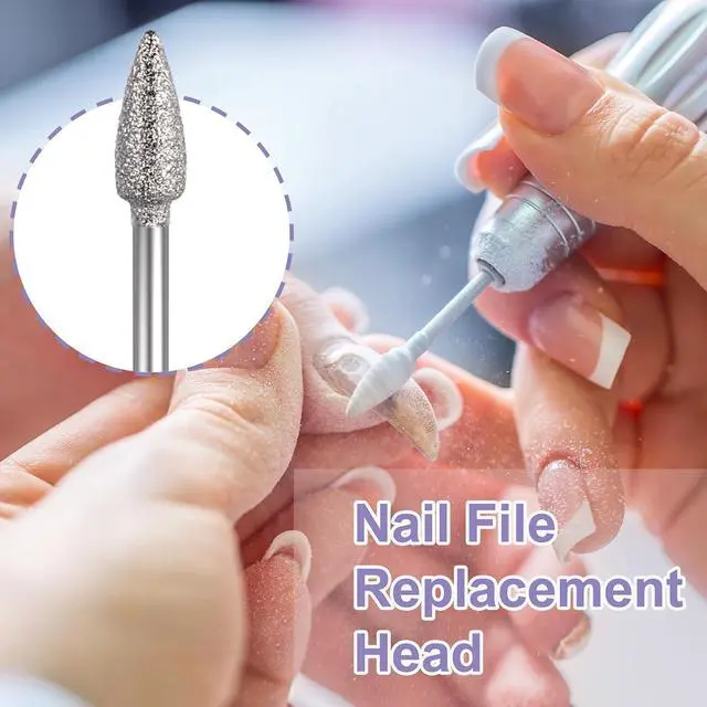 Alt view image 4 of 6 - ANCIRS 15pcs 3/32 Inch Nail File Replacement Head Refills Set, 5 Styles | Metal, for Most Electric Nail Files, for Cleaning, Daily Maintenance, Exfoliating Cuticles, Polishing, and Creating Manicures