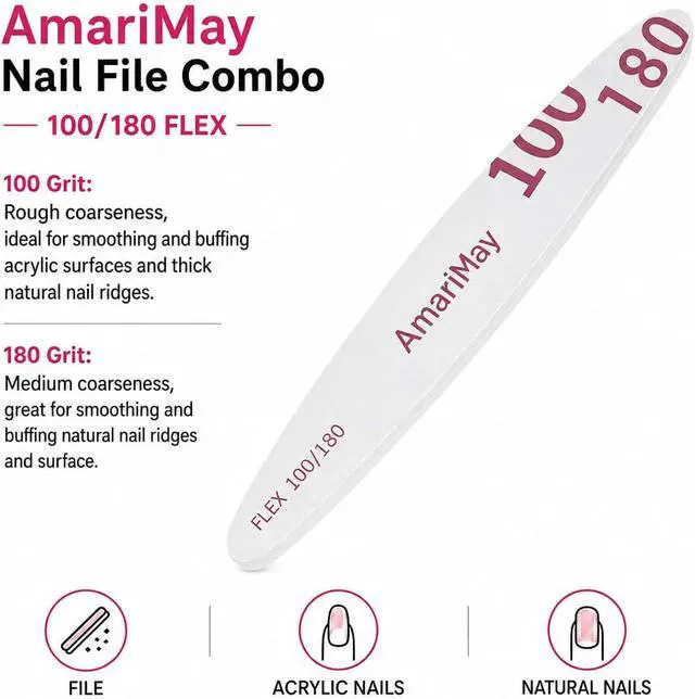 Alt view image 3 of 6 - Nail File Combo, 3 Pcs of 100/180 Edge Tile, 100/180 Flex Tile and 600/3000 Shiner Tile, Double Sided Washable Grit Emery Boards, Professional Manicure Tools for Acrylic and Gel Nails.