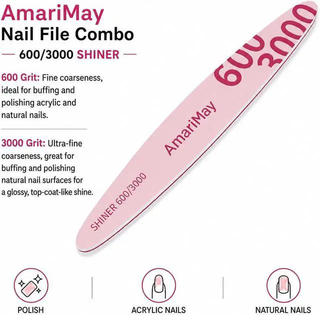 Alt view image 4 of 6 - Nail File Combo, 3 Pcs of 100/180 Edge Tile, 100/180 Flex Tile and 600/3000 Shiner Tile, Double Sided Washable Grit Emery Boards, Professional Manicure Tools for Acrylic and Gel Nails.