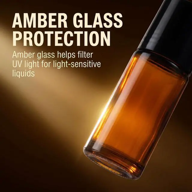 Alt view image 6 of 7 - 2Pcs 50ml Brown Glass Essential Oil Roller Bottles Refillable Roll on Empty Deodorant Bottle Containers Rollerball for Fragrance Roller Bottles Ball Applicator,Rollerball Bottle