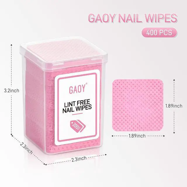Alt view image 5 of 6 - GAOY Lint Free Nail Wipes, 400 Pcs Nail Polish Remover Pads, Non-Woven Cotton Pads Gel Cleaning Wipes, Manicure Supplies for Professional Salon and DIY Art