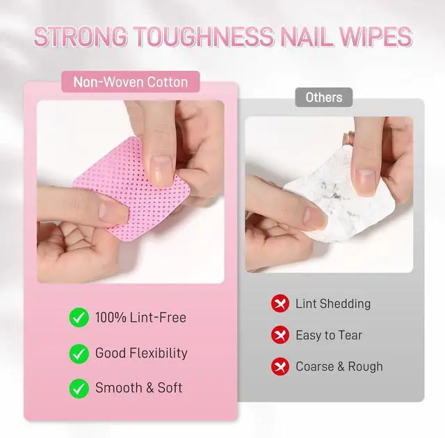 Alt view image 4 of 6 - GAOY Lint Free Nail Wipes, 400 Pcs Nail Polish Remover Pads, Non-Woven Cotton Pads Gel Cleaning Wipes, Manicure Supplies for Professional Salon and DIY Art